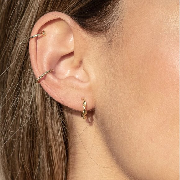 Huggie Earrings Dainty Gold Huggie Hoops Minimalist Hoops Tiny Hoop Earrings - Picture 10 of 16